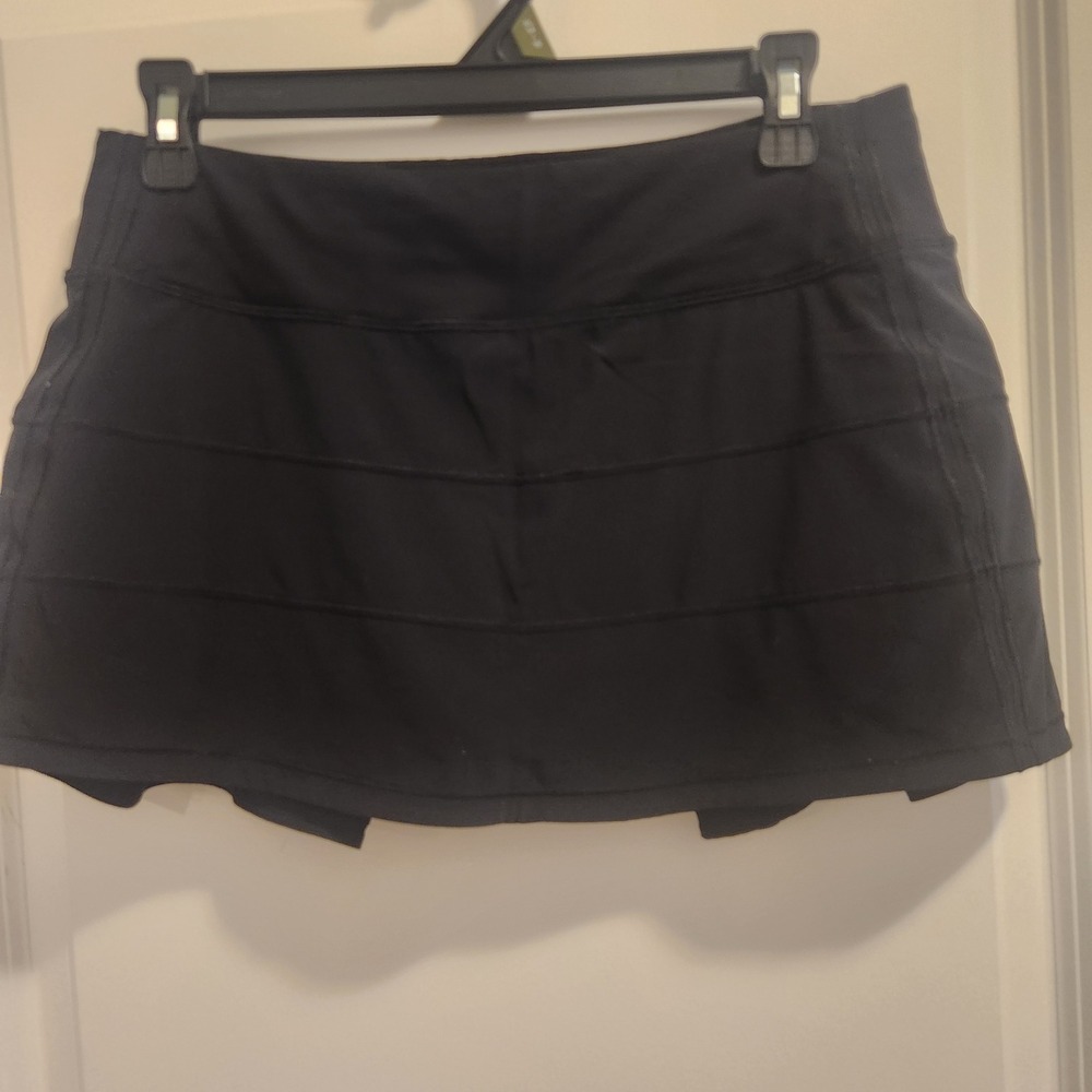 Lululemon Pace Rival Skirt Black Tennis Running Skirt Size